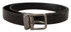 Dolce & Gabbana Black Leather Vernice Metal Buckle Belt - Zeiniez
