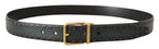 Dolce & Gabbana Green Perforated Leather Brass Metal Belt - Zeiniez