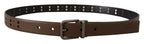 Dolce & Gabbana Dark Brown Perforated Leather Metal Belt - Zeiniez