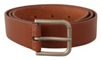 Dolce & Gabbana Brown Calf Leather Silver Tone Metal Buckle Belt - Zeiniez
