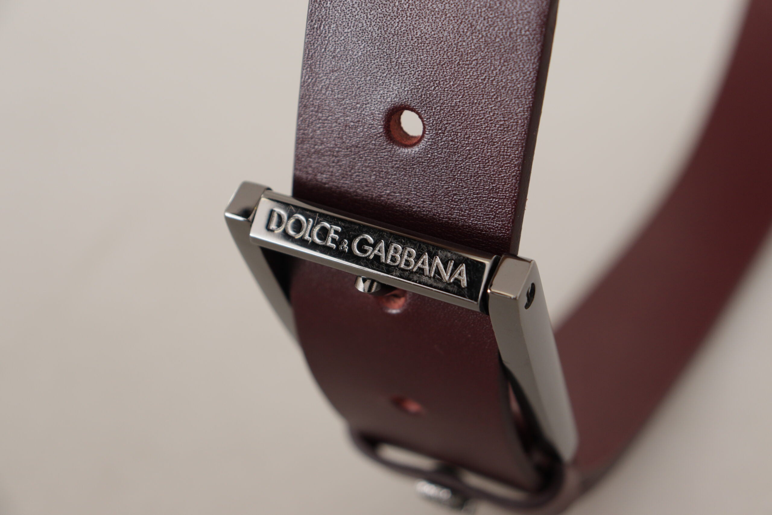 Dolce & Gabbana Brown Leather Silver Metal Crown Buckle Belt - Zeiniez