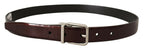 Dolce & Gabbana Brown Patent Leather Silver Metal Buckle Belt - Zeiniez