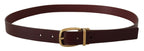 Dolce & Gabbana Brown Leather Classic Gold Metal Buckle Belt - Zeiniez