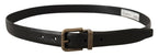 Dolce & Gabbana Black Calf Leather Brushed Brass Box Buckle Belt - Zeiniez