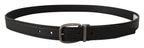 Dolce & Gabbana Black Leather Metal Logo Buckle Belt - Zeiniez