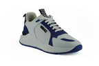 Versace Blue and White Calf Leather Sneakers - Zeiniez