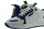 Versace Blue and White Calf Leather Sneakers - Zeiniez