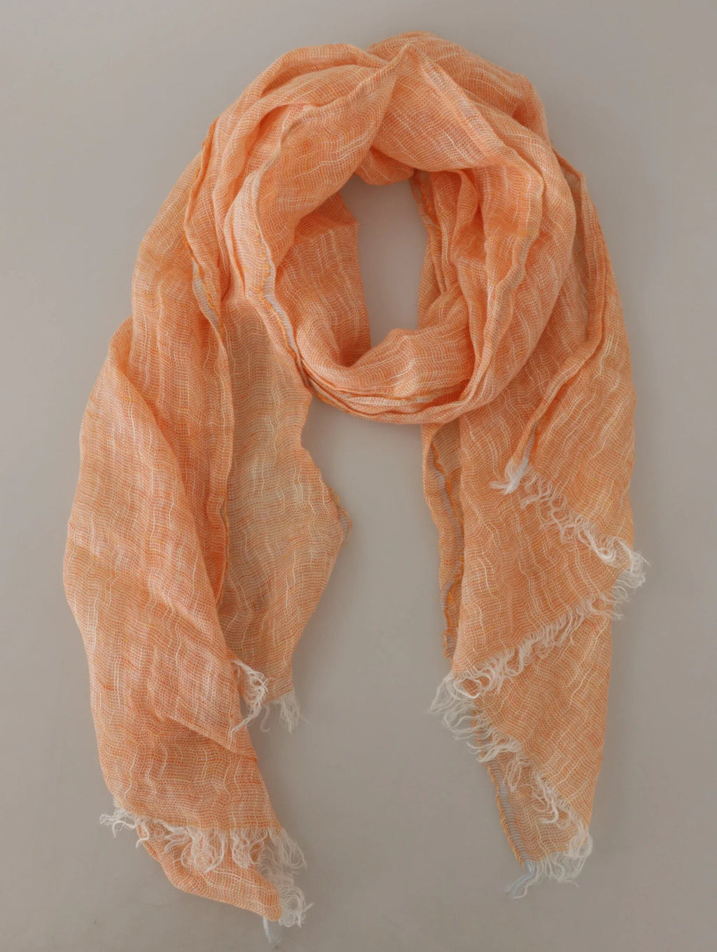 Malo Peach Linen Knitted Shawl Wrap Fringes Scarf - Zeiniez