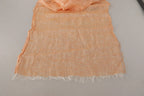 Malo Peach Linen Knitted Shawl Wrap Fringes Scarf - Zeiniez
