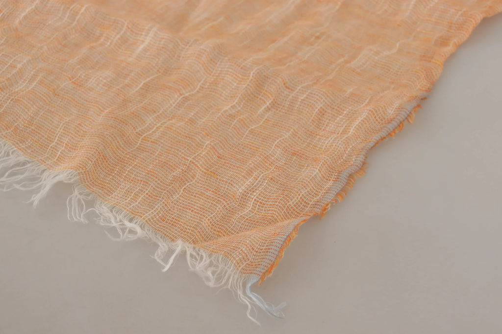 Malo Peach Linen Knitted Shawl Wrap Fringes Scarf - Zeiniez
