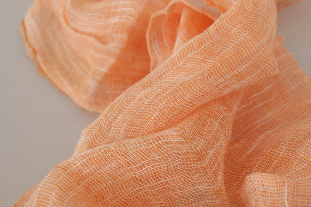 Malo Peach Linen Knitted Shawl Wrap Fringes Scarf - Zeiniez