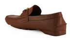 Versace Natural Brown Calf Leather Loafers Shoes - Zeiniez