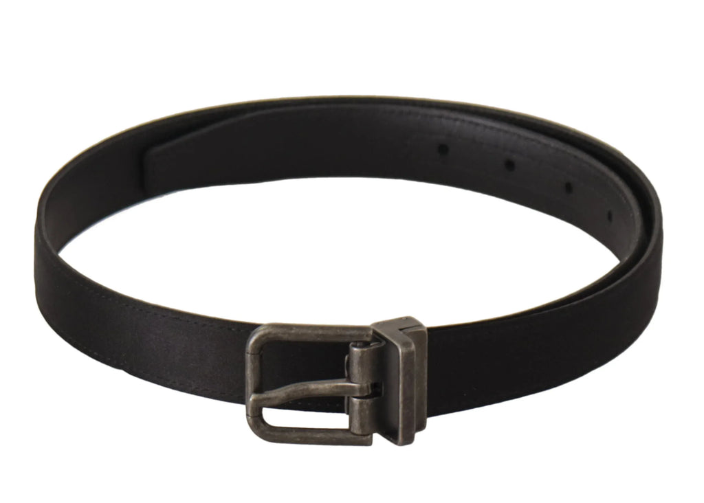 Dolce & Gabbana Black Calfskin Leather Vintage Metal Buckle Belt - Zeiniez