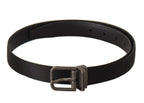 Dolce & Gabbana Black Calfskin Leather Vintage Metal Buckle Belt - Zeiniez
