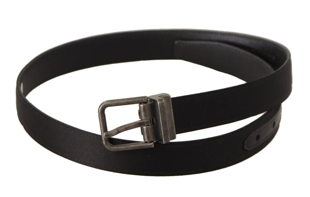Dolce & Gabbana Black Calfskin Leather Vintage Metal Buckle Belt - Zeiniez