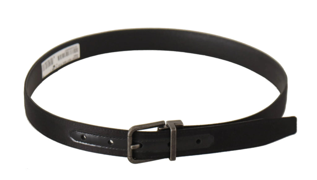 Dolce & Gabbana Black Calfskin Leather Vintage Metal Buckle Belt - Zeiniez
