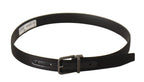 Dolce & Gabbana Black Calfskin Leather Vintage Metal Buckle Belt - Zeiniez