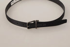 Dolce & Gabbana Black Calfskin Leather Vintage Metal Buckle Belt - Zeiniez