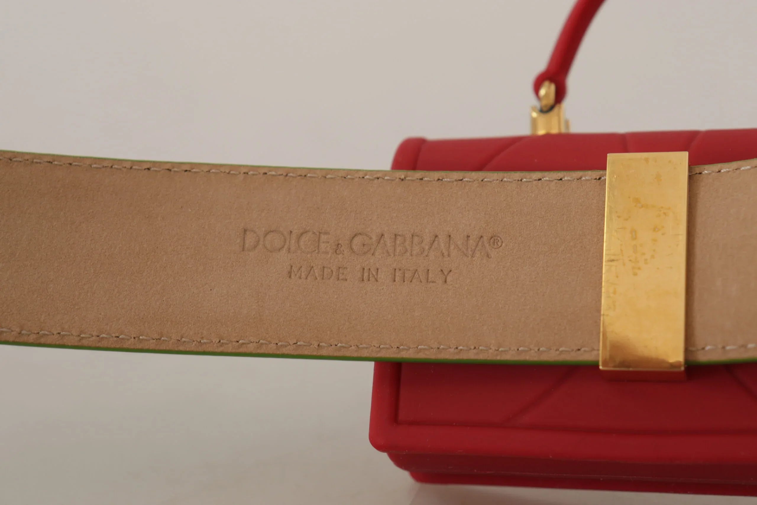 Dolce & Gabbana Green Leather Devotion Heart Micro Bag Headphones Belt - Zeiniez