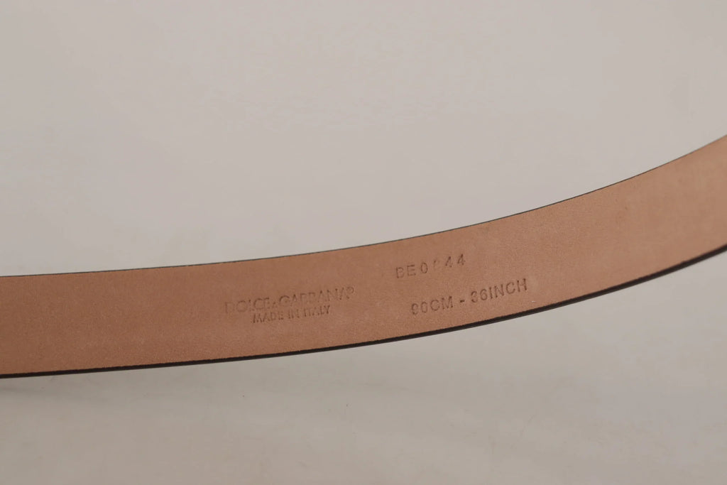 Dolce & Gabbana Black Patent Leather Logo Metal Waist Buckle Belt - Zeiniez