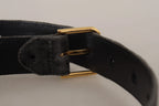 Dolce & Gabbana Brown Velvet Gold Tone Logo Metal Waist Buckle Belt - Zeiniez