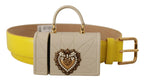 Dolce & Gabbana Yellow Leather Devotion Heart Micro Bag Headphones Belt - Zeiniez