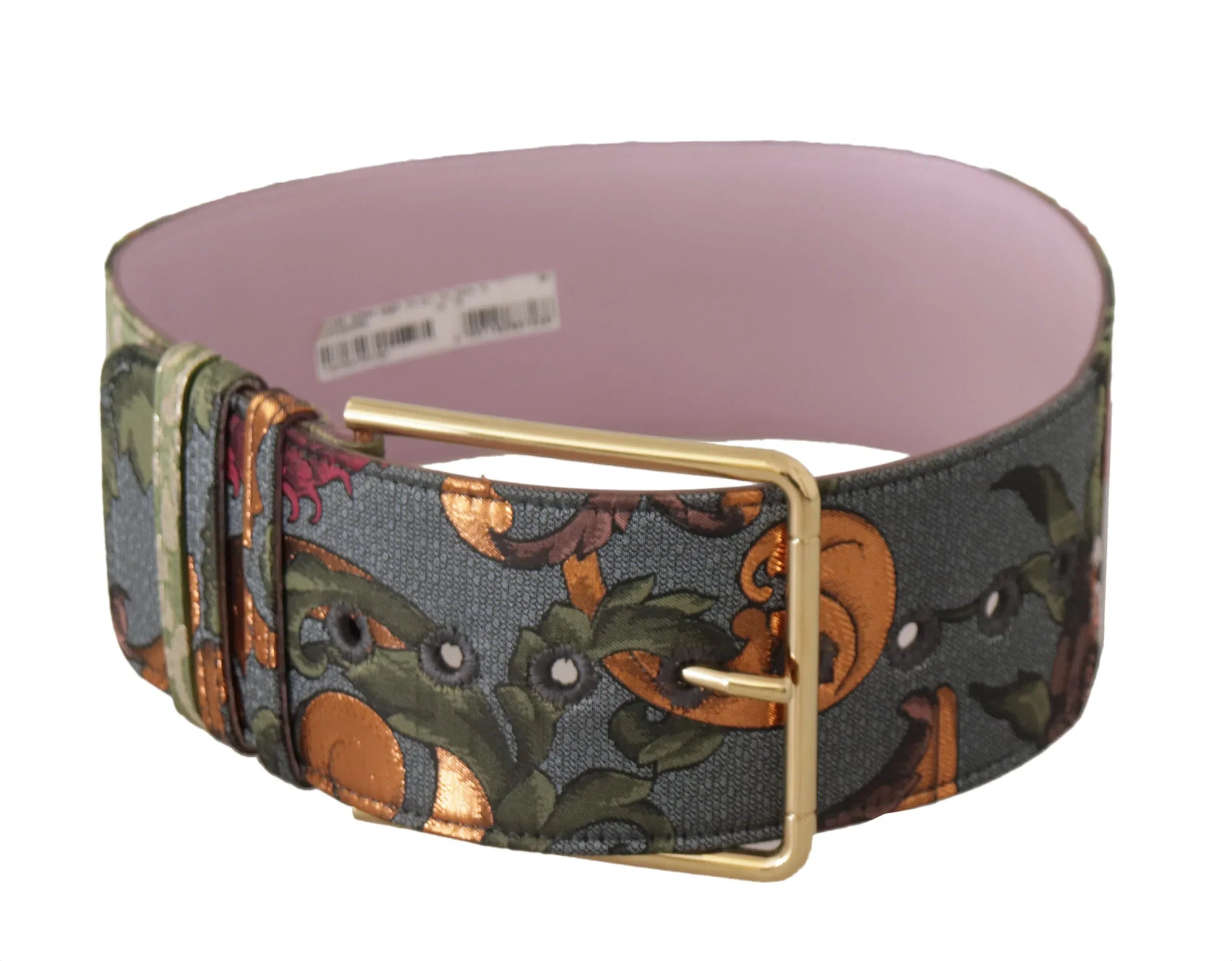 Dolce & Gabbana Multicolor Leather Embroidered Gold Metal Buckle Belt - Zeiniez