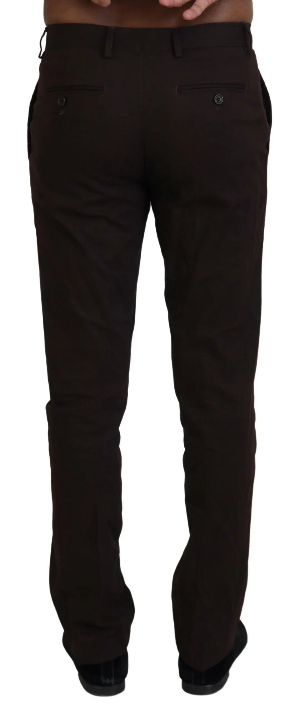 BENCIVENGA Brown Cotton Tapered Formal Men Pants - Zeiniez