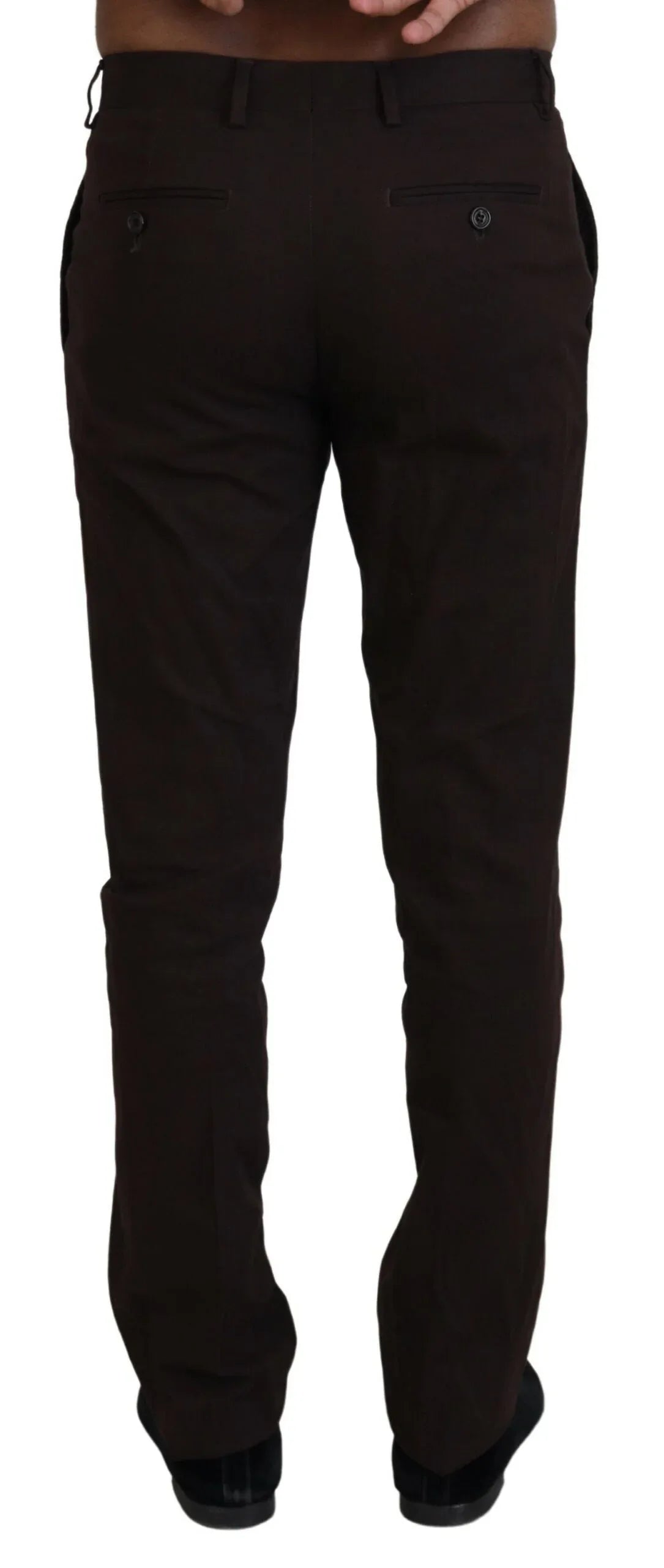 BENCIVENGA Brown Cotton Tapered Formal Men Pants - Zeiniez