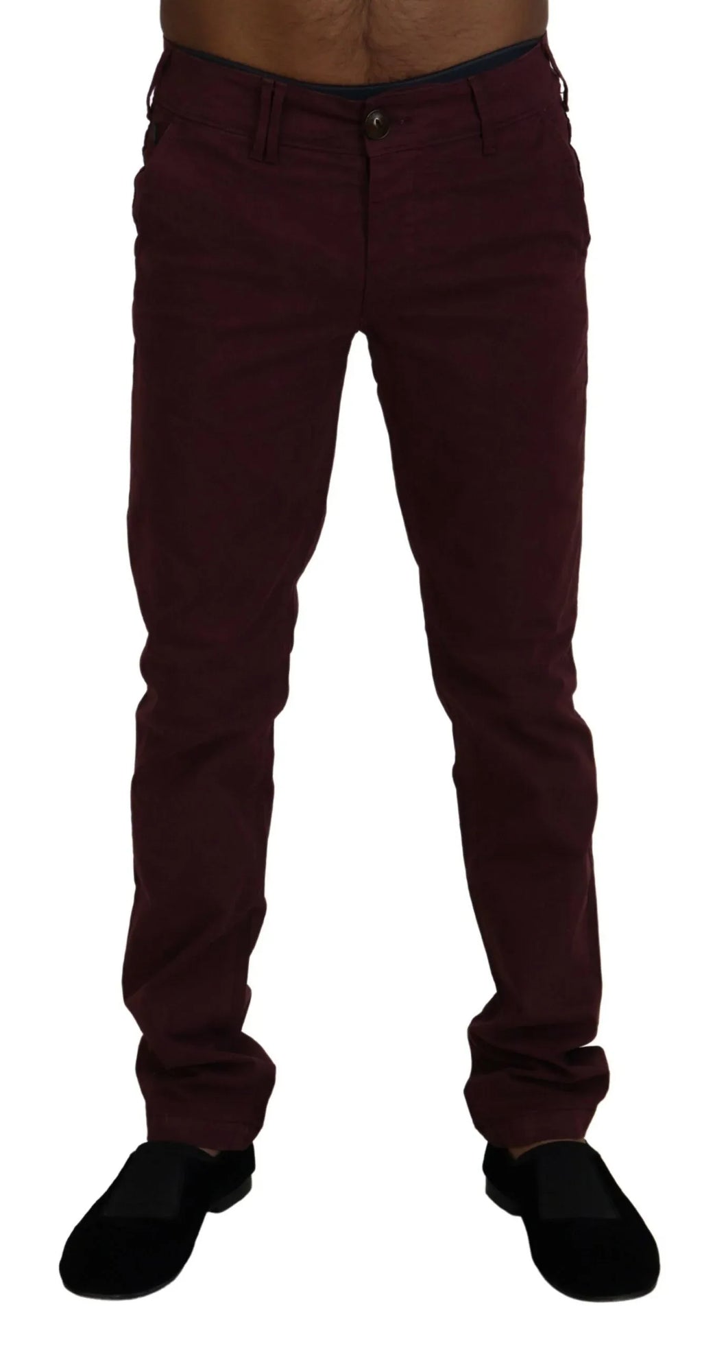 CYCLE Maroon Cotton Stretch Skinny Casual Men Pants - Zeiniez