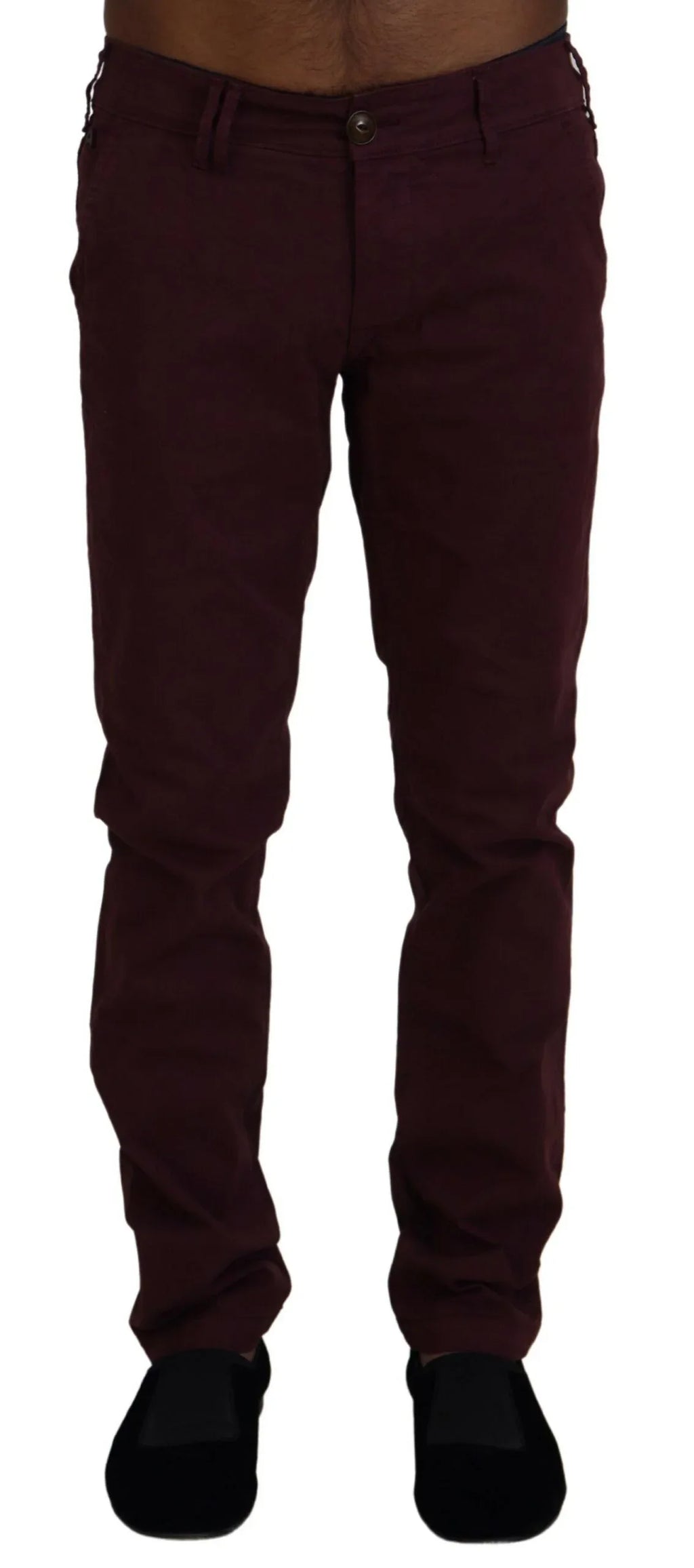 CYCLE Maroon Cotton Stretch Skinny Casual Men Pants - Zeiniez