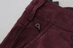 CYCLE Maroon Cotton Stretch Skinny Casual Men Pants - Zeiniez