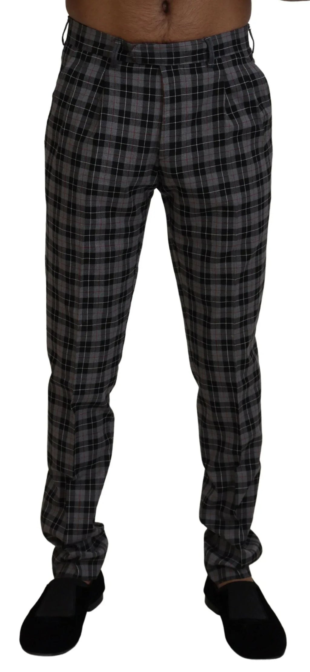 BENCIVENGA Gray Checkered Slim Fit Men Pants - Zeiniez