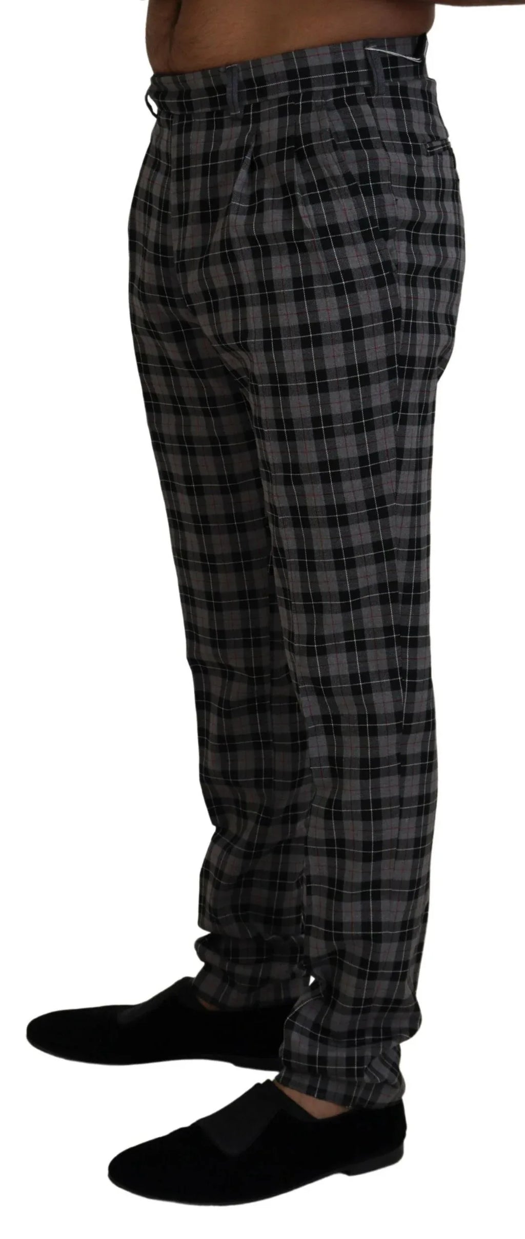 BENCIVENGA Gray Checkered Slim Fit Men Pants - Zeiniez