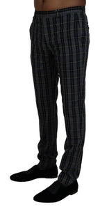 BENCIVENGA Gray Checkered Slim Fit Men Pants - Zeiniez