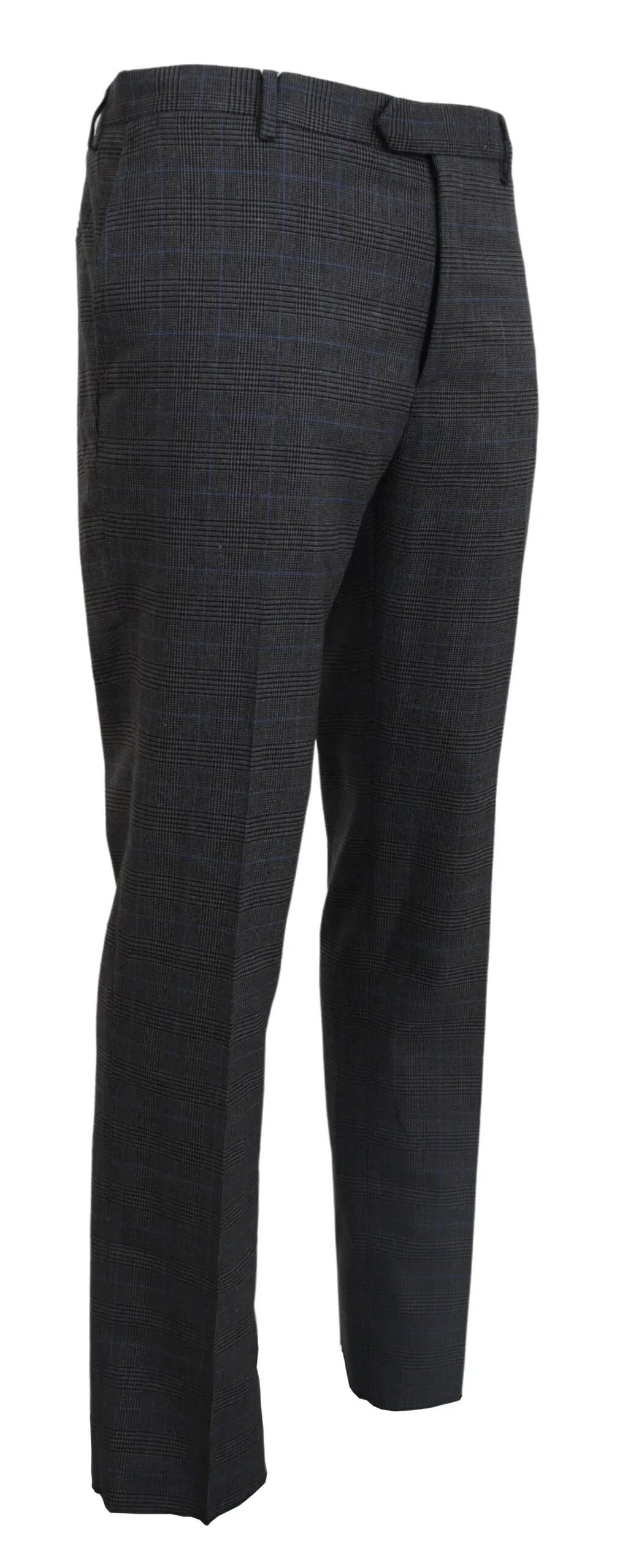 BENCIVENGA Gray Checkered Wool Dress Formal Pants - Zeiniez