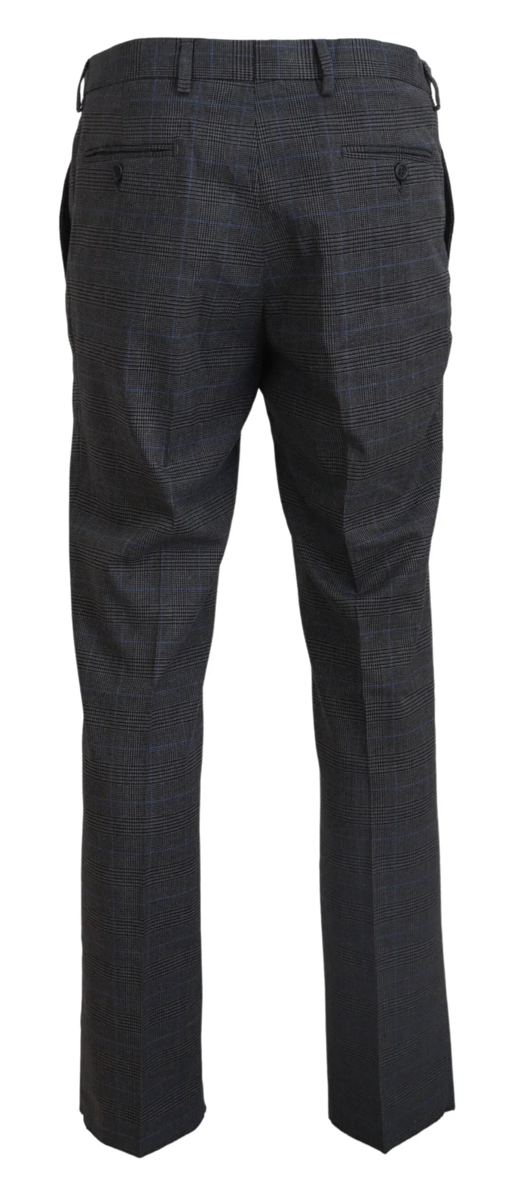 BENCIVENGA Gray Checkered Wool Dress Formal Pants - Zeiniez