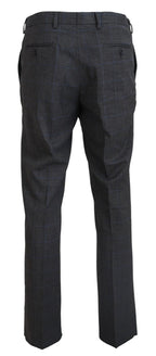 BENCIVENGA Gray Checkered Wool Dress Formal Pants - Zeiniez