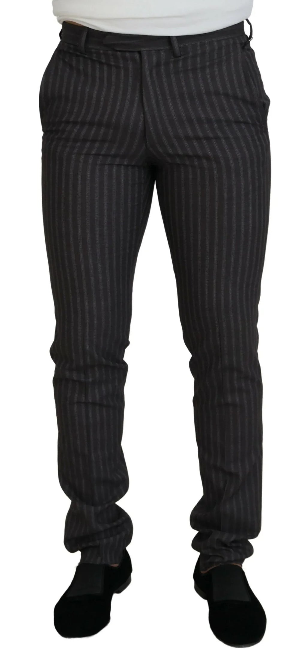 BENCIVENGA Brown Stripes Slim Fit Men Pants - Zeiniez