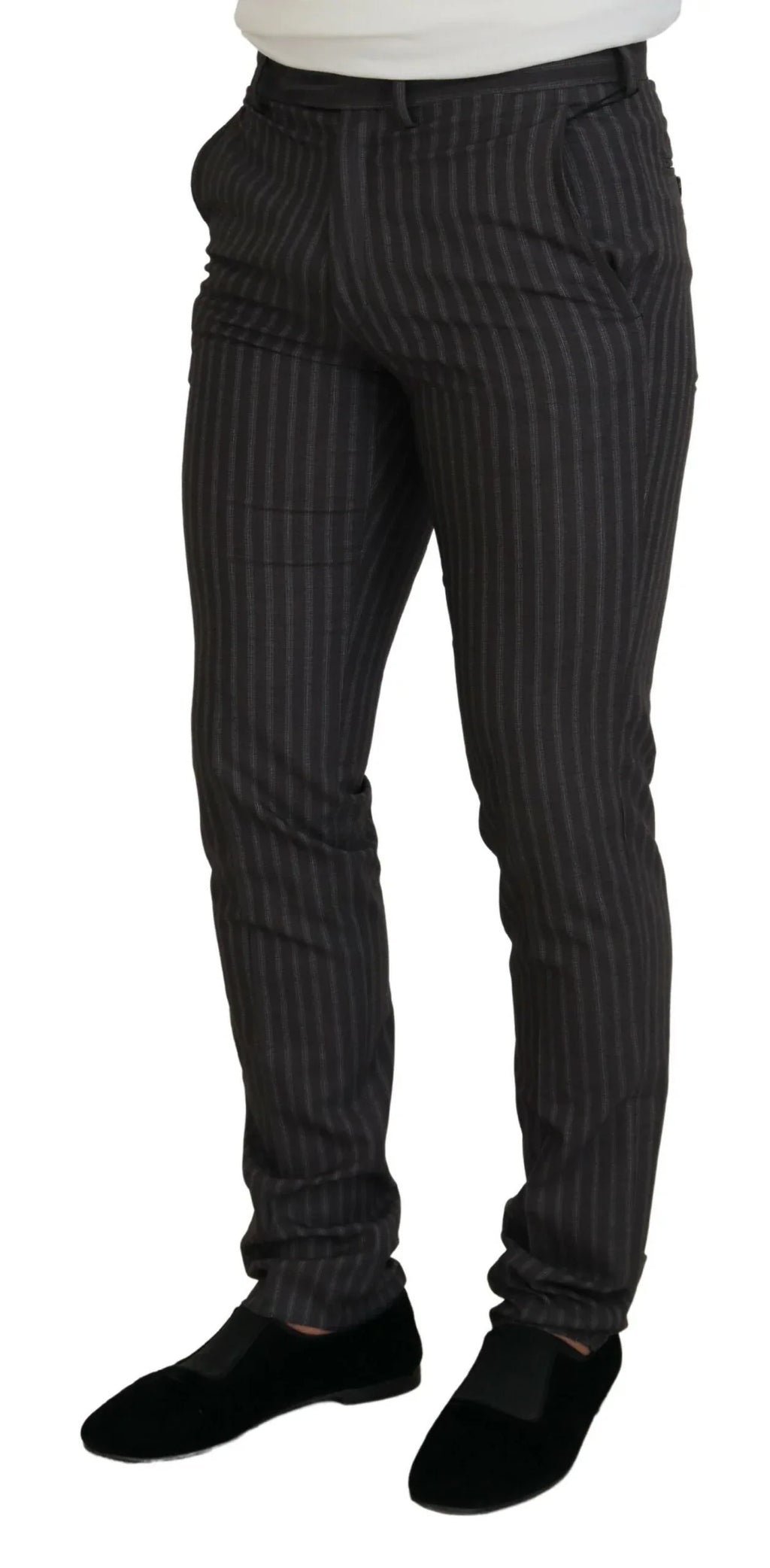 BENCIVENGA Brown Stripes Slim Fit Men Pants - Zeiniez