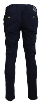Domenico Tagliente Dark Blue Cotton Skinny Men Pants - Zeiniez