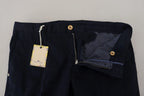 Domenico Tagliente Dark Blue Cotton Skinny Men Pants - Zeiniez