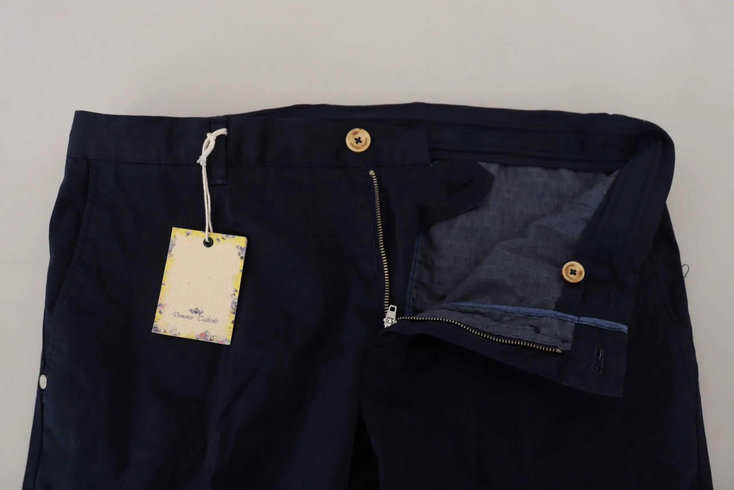 Domenico Tagliente Dark Blue Cotton Skinny Men Pants - Zeiniez