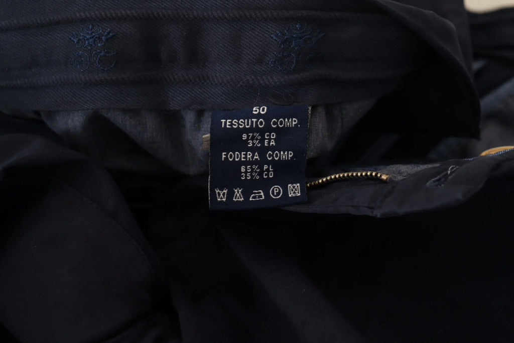 Domenico Tagliente Dark Blue Cotton Skinny Men Pants - Zeiniez