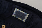 Domenico Tagliente Dark Blue Cotton Skinny Men Pants - Zeiniez