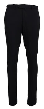 Domenico Tagliente Black Polyester Tapered Dress Pants - Zeiniez