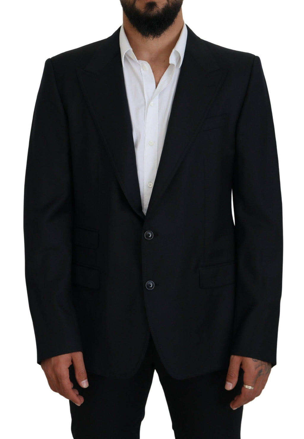 Dolce & Gabbana Dark Blue Wool Formal Sicilia Blazer - Zeiniez