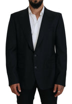 Dolce & Gabbana Dark Blue Wool Formal Sicilia Blazer - Zeiniez