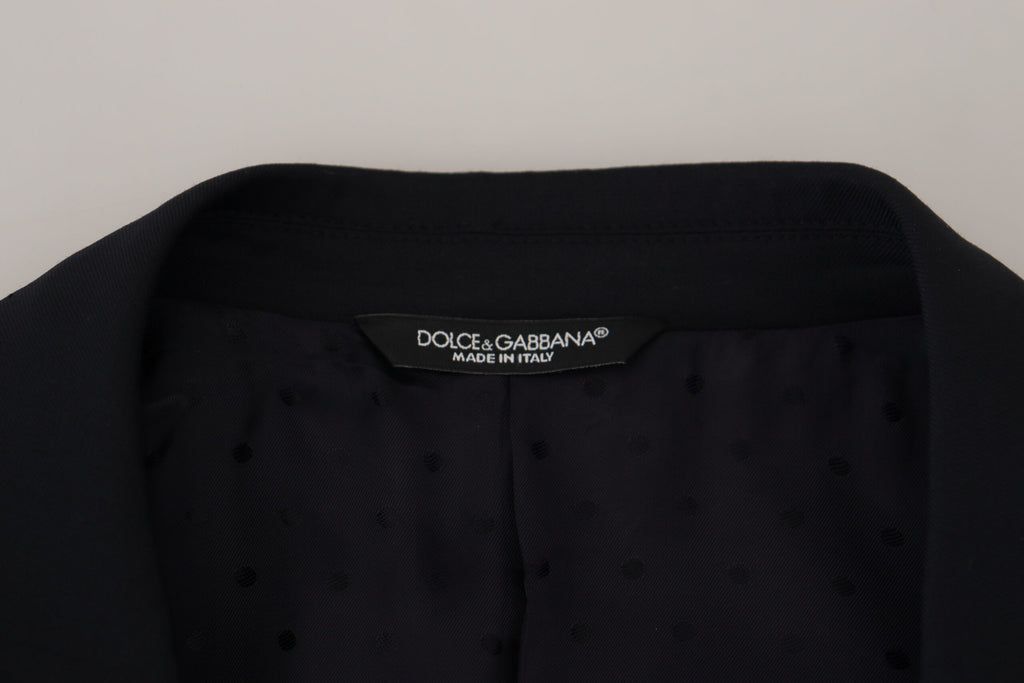 Dolce & Gabbana Dark Blue Wool Formal Sicilia Blazer - Zeiniez