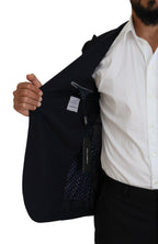 Dolce & Gabbana Blue Wool Formal Taormina Blazer - Zeiniez